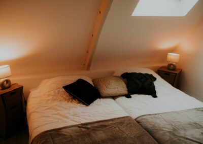Chambre lits jumeaux gîte Morbihan