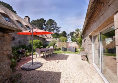 Terrasse gîte vacances morbihan